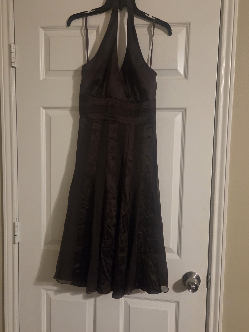 Calvin Klein Halter A-Line Dress in Dark Brown,size 10